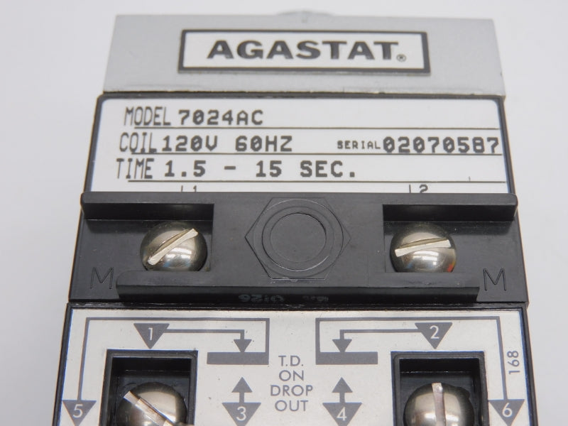 AGASTAT 7024AC 120V 1.5-15S (AS PICTURED)(NO KNOB) NSNP