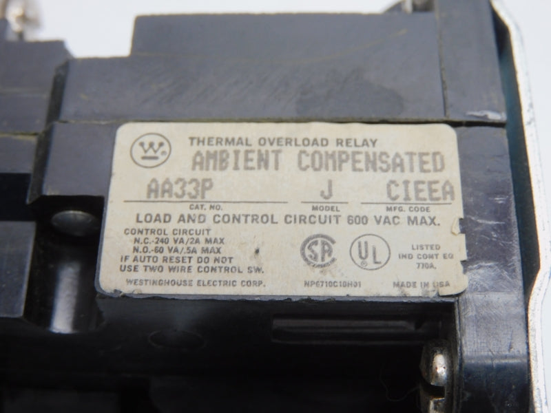 WESTINGHOUSE AA33P 600VAC 2A UNMP