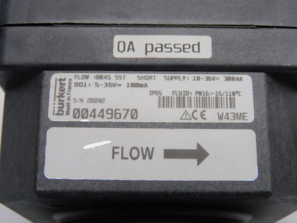 BURKERT 8045SST 00449670 5-36V NSNP