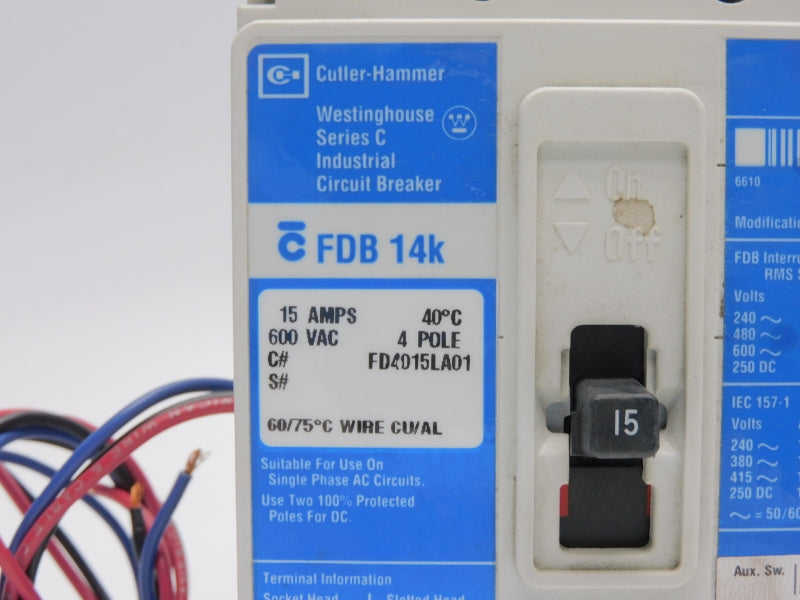 CUTLER HAMMER FD4015LA01 SER. C 600VAC 15A (AS PICTURED) NSNP