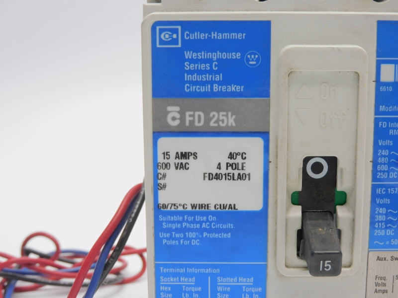 CUTLER HAMMER FD4015LA01 A1X1LA SER. C 600VAC 15A UNMP