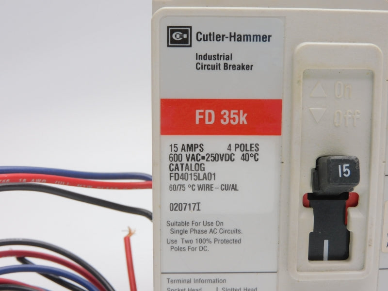 CUTLER HAMMER FD4015LA01 A1X1PK 600VAC 15A NSNP