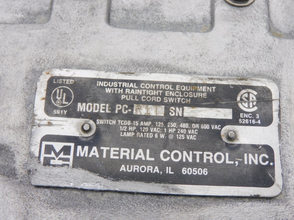 MATERIAL CONTROL, INC. R1T 600VAC 15A NSNP
