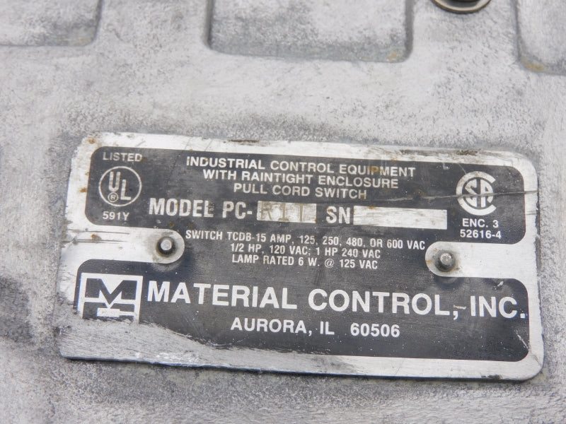 MATERIAL CONTROL, INC. R1T 600VAC 15A NSNP