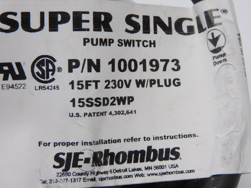 SJE-RHOMBUS 1001973 15SSD2WP 230V 15' NSNP