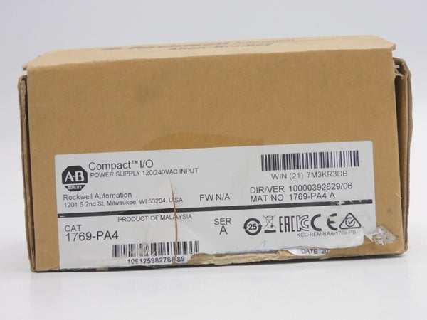 ALLEN BRADLEY 1769-PA4 SER. A VER. 06 120/240VAC 4A NSMP