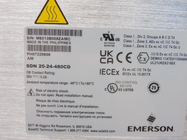SOLA SDN20-24-480CD 380-480VAC 20A NSMP