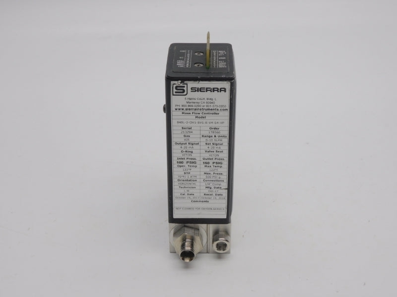 SIERRA INSTRUMENTS 840L-2-OV1-SV1-E-V4-S4-HP 180PSI 0-10SLPM UNMP