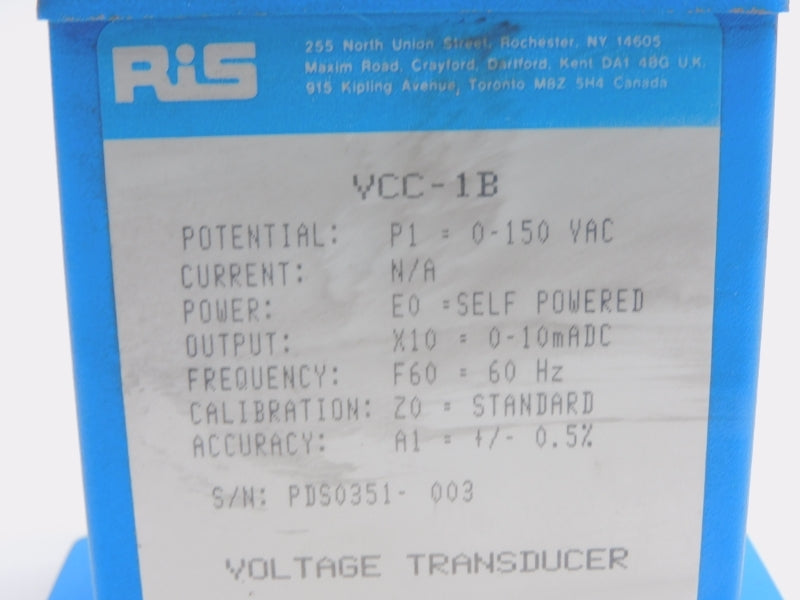 RIS VCC-1B-P1-E0-X10-F60-Z0-A1 0-150VAC UNMP