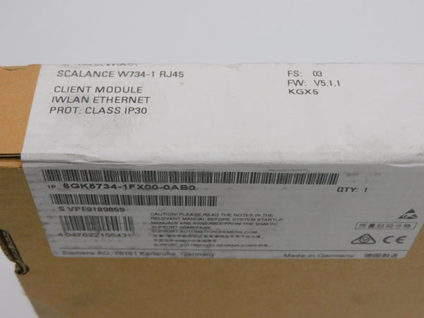 SIEMENS 6GK5734-1FX00-0AB0 F/W V5.1.1 NSFS