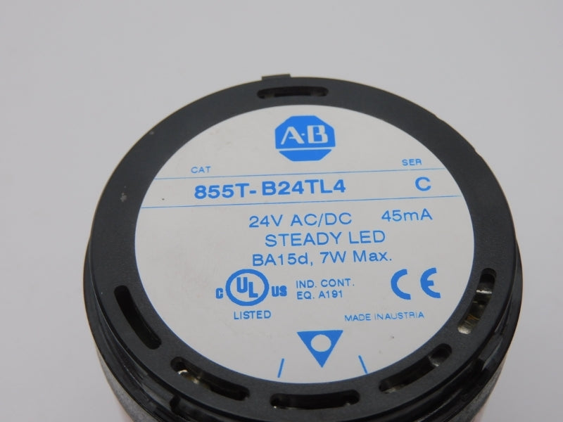 ALLEN BRADLEY 855T-B24TL4 SER. C 24VAC/DC (NO BULB) UNMP