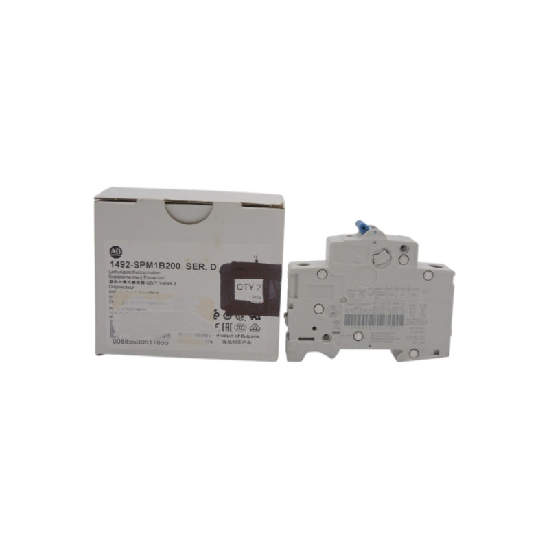 ALLEN BRADLEY 1492-SPM1B200 SER. D 277VAC 20A (PKG OF 2) (WH) NSMP