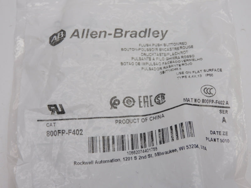 ALLEN BRADLEY 800FP-F402 SER. A NSMP