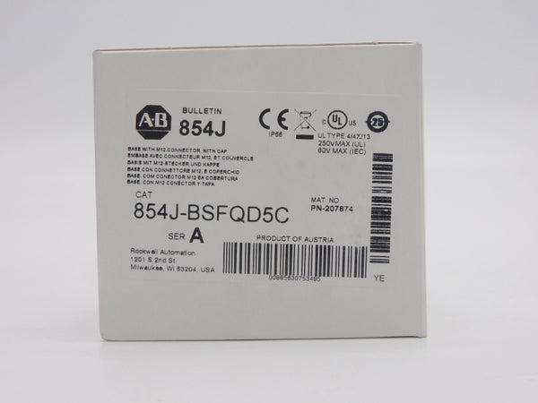 ALLEN BRADLEY 854J-BSFQD5C SER. A 250V (WH) NSMP
