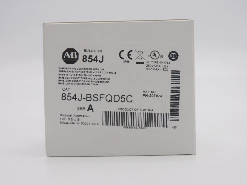ALLEN BRADLEY 854J-BSFQD5C SER. A 250V (WH) NSMP