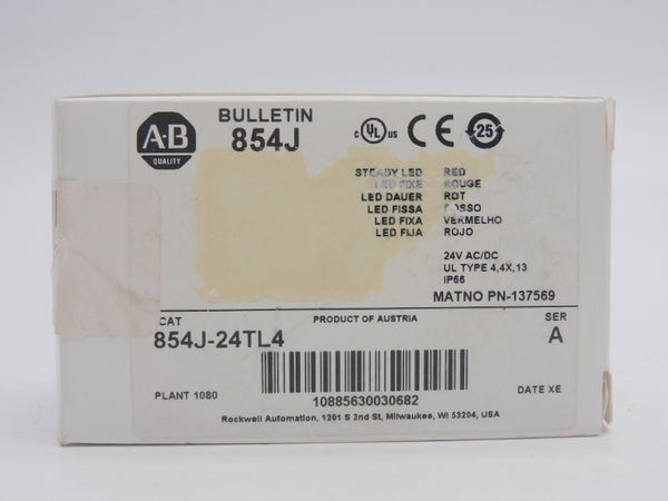 ALLEN BRADLEY 854J-24TL4 SER. A 24V (WH) NSMP