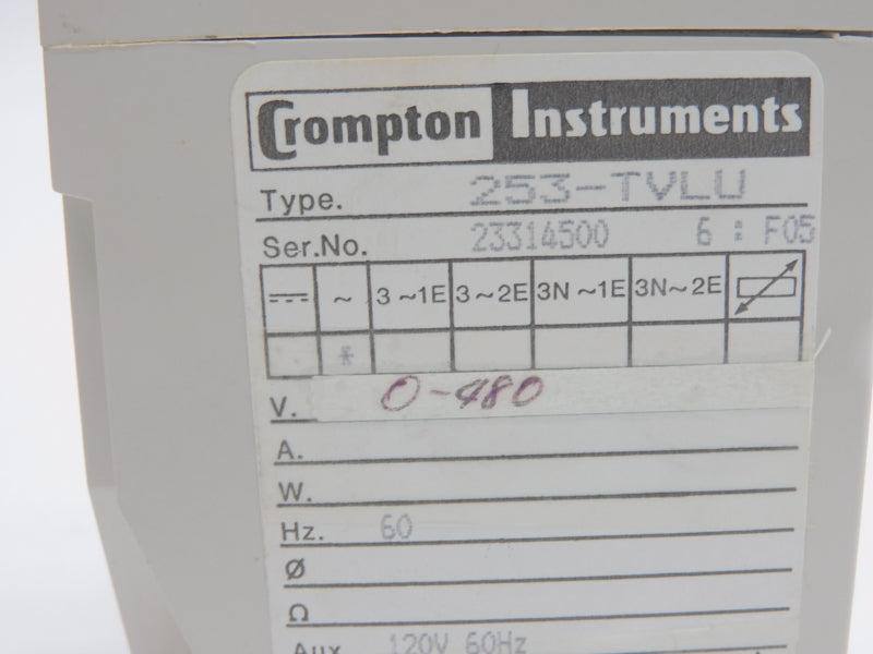 CROMPTON INSTRUMENTS 253-TVLU 0-480V NSNP