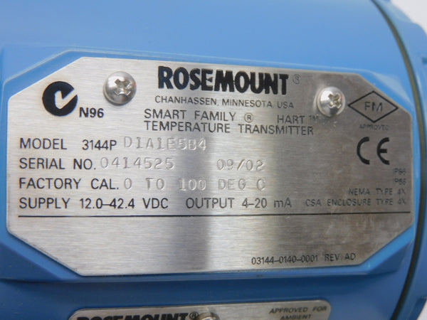ROSEMOUNT 3144PD1A1E5B4 12.0-42.4VDC NSNP