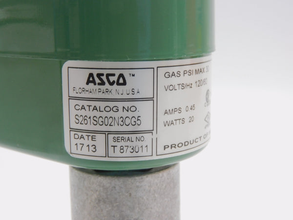 ASCO S261SG02N3CG5 120V .45A 30PSI 3/8" NSMP