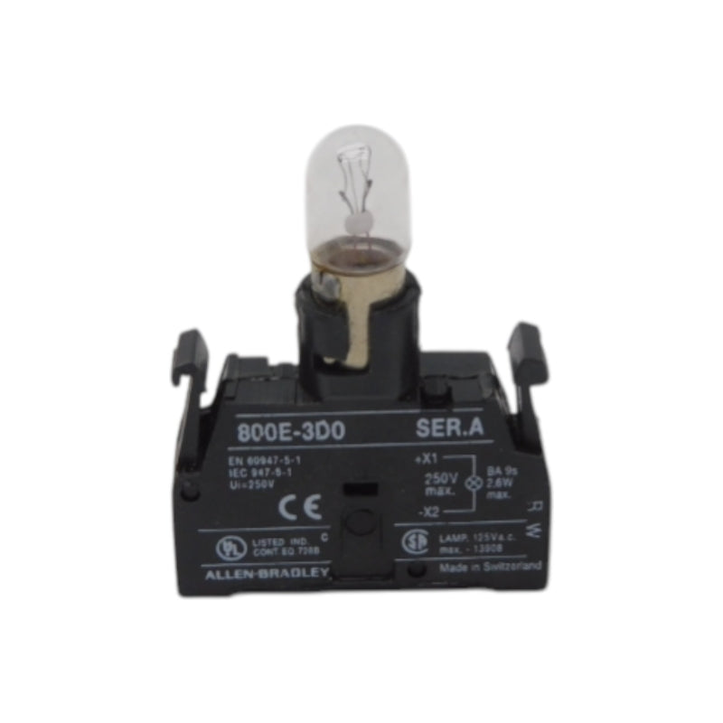 ALLEN BRADLEY 800E-3D0 SER. A 250V (W/BULB) NSNP