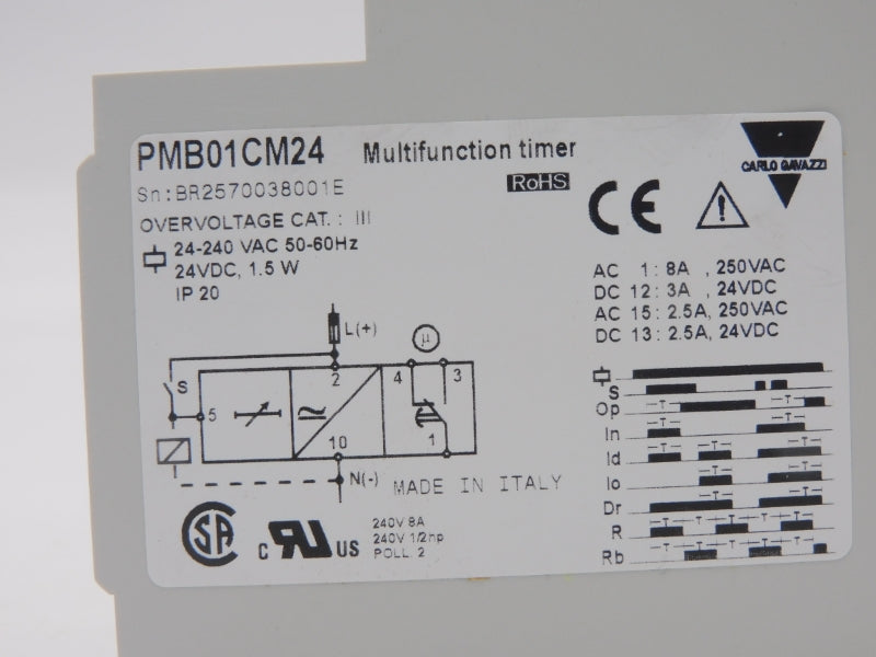 CARLO GAVAZZI PMB01CM24 24-240VAC 8A NSMP
