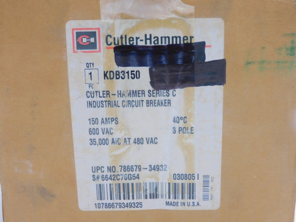 CUTLER HAMMER KDB3150 SER. C 600VAC 150A NSMP