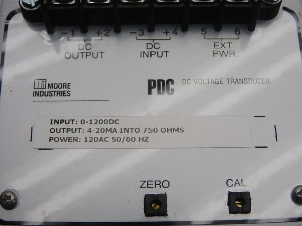 MOORE INDUSTRIES PDC/0-1200DC/4-20MA/PD-120AC[SM] 0-1200VDC NSNP