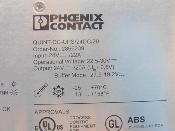 PHOENIX CONTACT QUINT-DC-UPS/24DC/20 2866239 24V 22A NSMP