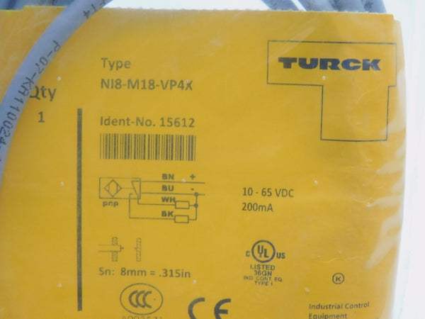 TURCK NI8-M18-VP4X 15612 10-65VDC NSMP