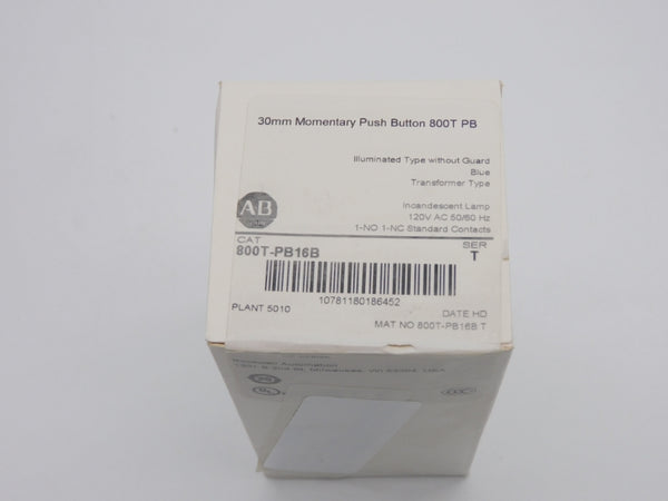 ALLEN BRADLEY 800T-PB16B SER. T (WH) NSFS