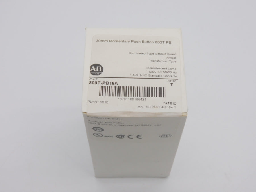 ALLEN BRADLEY 800T-PB16A SER. T 120VAC (WH) NSFS