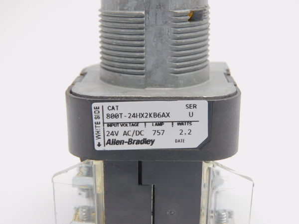 ALLEN BRADLEY 800T-24HX2KB6AX SER. U 24VAC/DC (WH) NSMP