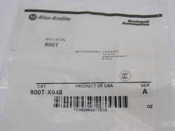 ALLEN BRADLEY 800T-X648 SER. A NSMP