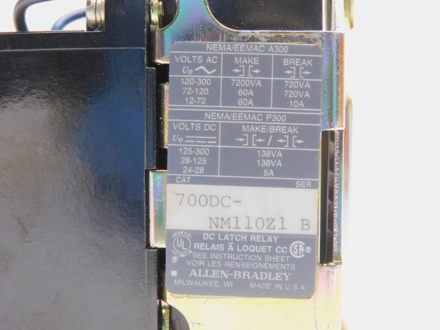 ALLEN BRADLEY 700DC-NM110Z1 SER. B 115-125VDC 60A NSNP
