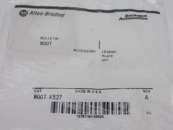ALLEN BRADLEY 800T-X527 SER. A NSMP