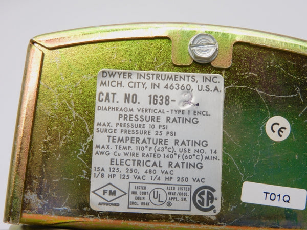 DWYER 1638-2 480VAC 15A 25PSI NSNP
