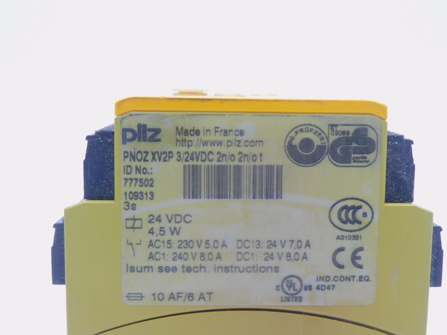 PILZ PNOZ-XV2P-3/24VDC-2N/O-2N/OT 777502 24VDC 8.0A UNMP