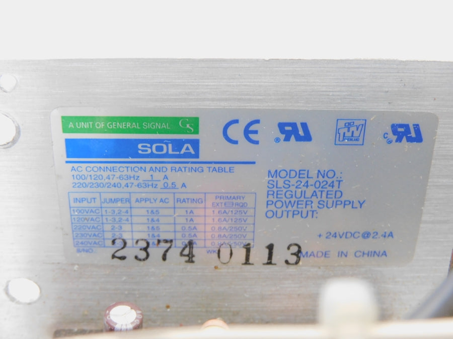 SOLA SLS-24-024T 100/240V 2.4A UNMP