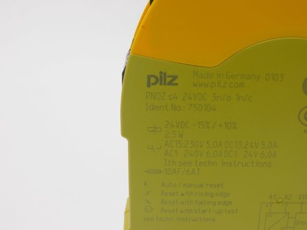 PILZ PNOZS424VDC3N/O1N/C 750104 24VDC 6.0A UNMP