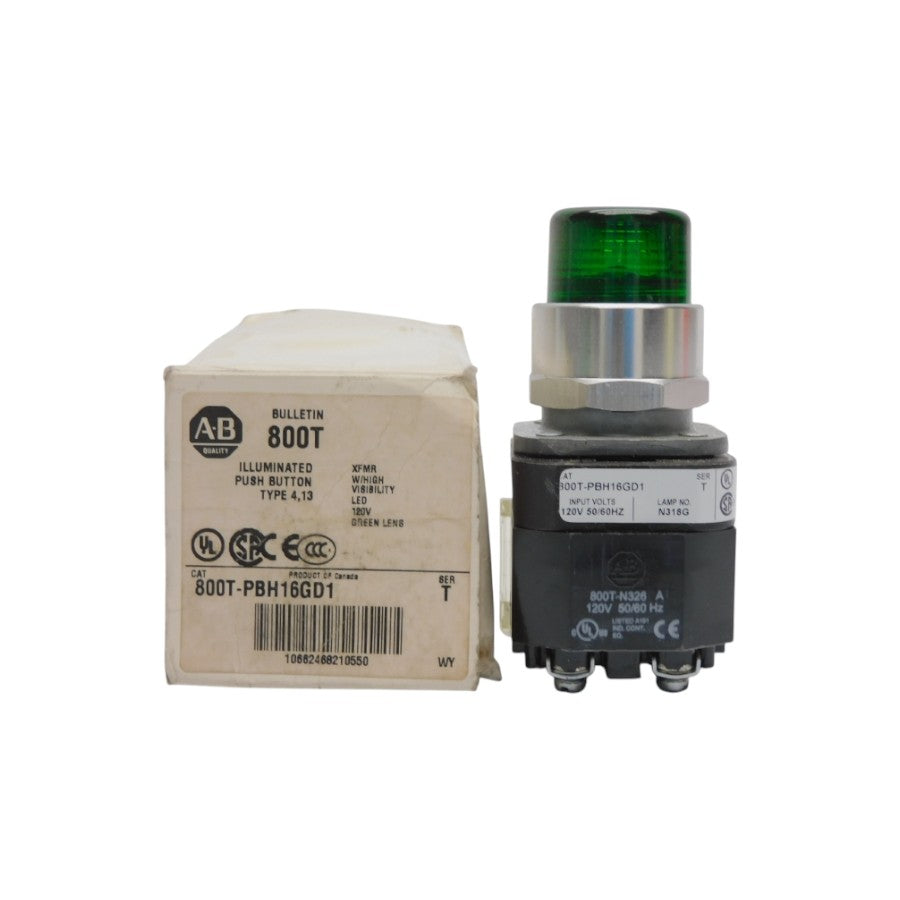 ALLEN BRADLEY 800T-PBH16GD1 SER. T 120V (WH) NSMP