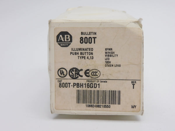 ALLEN BRADLEY 800T-PBH16GD1 SER. T 120V (WH) NSMP