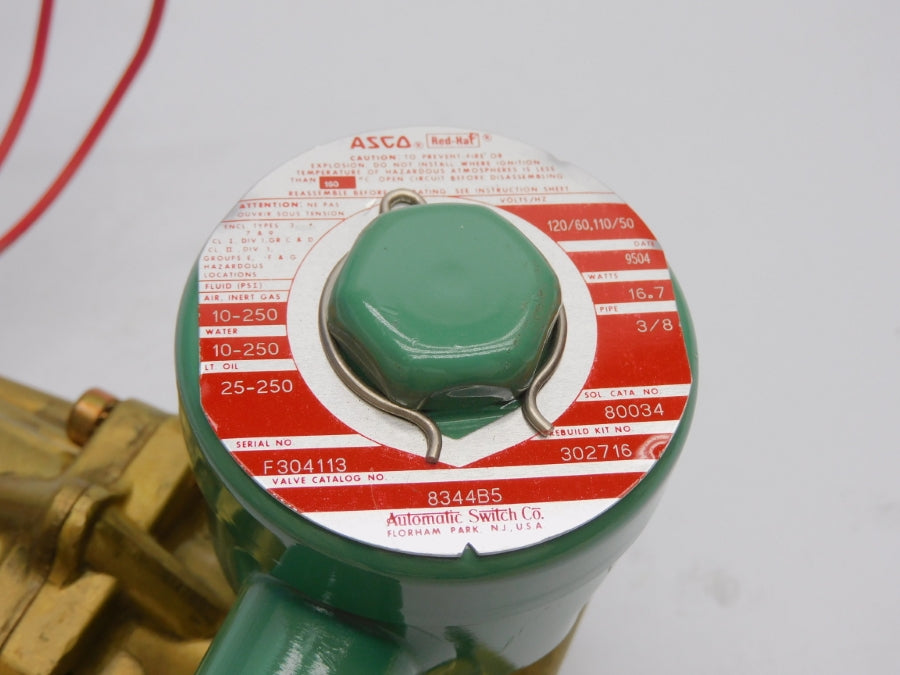 ASCO 8344B5 110/120V 10-250PSI 3/8" NSNP