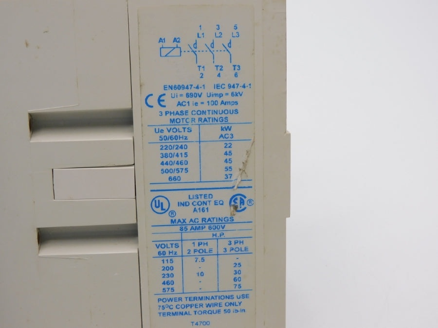 CUTLER HAMMER CE15LN3A77 SER. A1 110/120V 100A UNMP