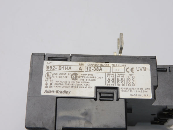 ALLEN BRADLEY 592-B1HA SER. A 600V 12-38A UNMP