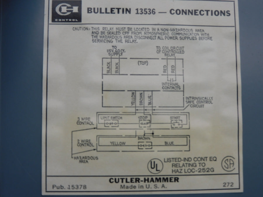 CUTLER HAMMER 13536H14A 115V 1A NSNP