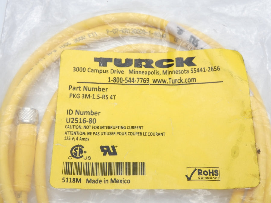 TURCK PKG3M-1.5-RS4T U2516-80 125V 4A NSMP