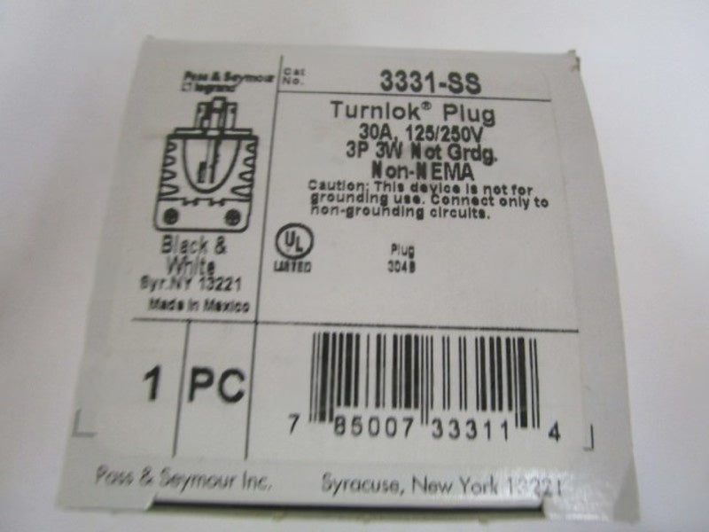PASS & SEYMOUR LEGRAND 3331-SS TURNLOK PLUG NSMP