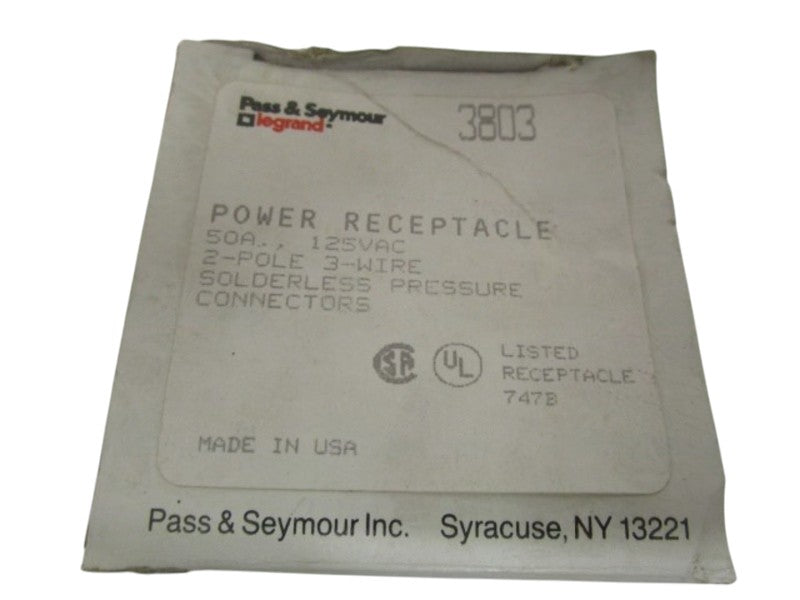 PASS & SEYMOUR LEGRAND 3803 POWER RECEPTACLE NSMP