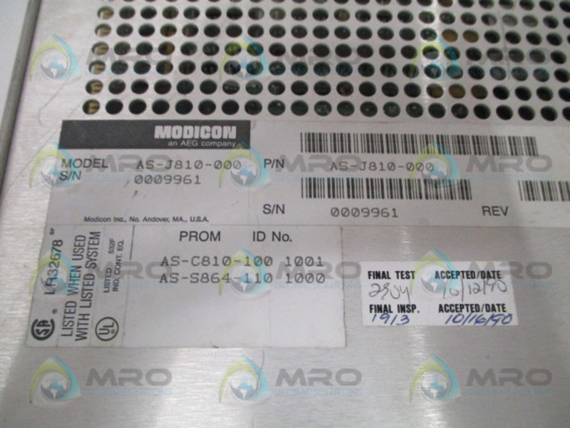 AEG MODICON AS-J810-000 REMOTE I/O ADAPTER  UNMP