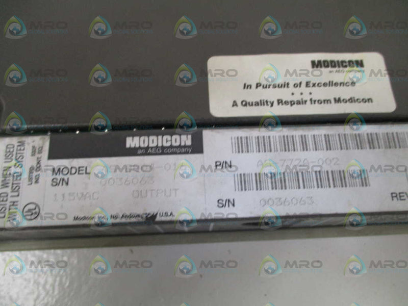AEG MODICON AS-B804-016 AS-772A-002 OUTPUT MODULE (REPAIRED)  UNMP